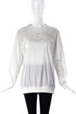 Givenchy White Cotton Sweat Shirt with Lace Appliqués -  BOUTIQUE PURCHASE PRICE