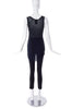 Ann Demeulemeester Black fine rib Cotton Tank Top with Flower Print - BOUTIQUE PURCHASE PRICE