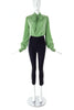Givenchy Nouvelle Pistachio Green Silk Bow Blouse