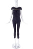Maison Martin Margiela Black Gathered Top with Metal Bar Detail - BOUTIQUE PURCHASE PRICE