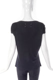 Maison Martin Margiela Black Gathered Top with Metal Bar Detail - BOUTIQUE PURCHASE PRICE