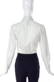Vintage Trak White 1970's Penny Round Shirt and Wide Black Satin Kipper Tie