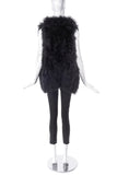 Sonia Rykiel Black Marabou Plume Feather Vest - BOUTIQUE PURCHASE PRICE