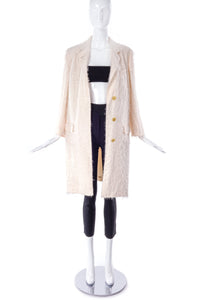 Helmut Lang Off White Fuzzy "Feather" Paper Coat