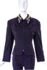 Byblos Black Wool Zip-Up Jacket with Costume Jewel Details on Collar