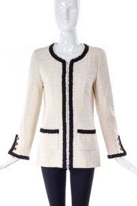 Chanel Ivory and Black Tweed Jacket - BOUTIQUE PURCHASE PRICE