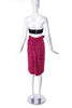 Saint Laurent Rive Gauche Pink and Red Floral Wrap Skirt - BOUTIQUE PURCHASE PRICE