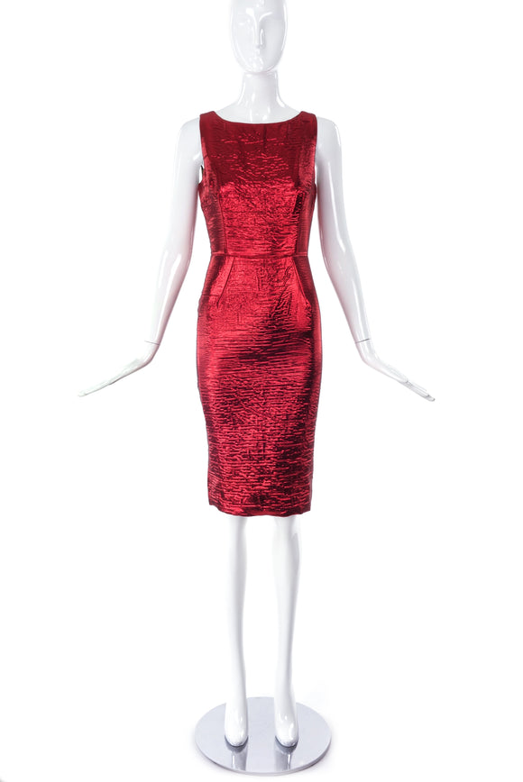 Dolce & Gabbana Metallic Red Shift Dress - BOUTIQUE PURCHASE PRICE