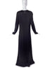 Maison Margiela Black Long Satin Dress Gown with Circle Shoulder Details Lay Flat 1998