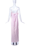 Staud Pale Pink Tiered Chiffon MuMu Gown with Matching Slip Dress