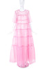 Staud Pale Pink Tiered Chiffon MuMu Gown with Matching Slip Dress