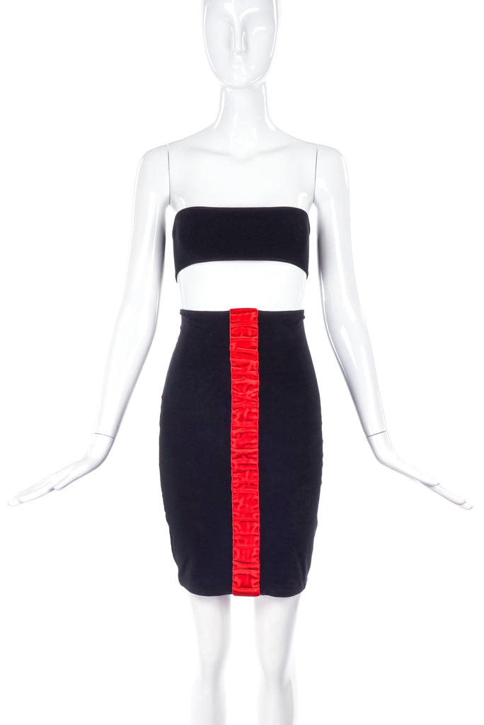 Junior Gaultier Cotton Stretch with Red Velvet Vertical - BOUTIQUE PURCHASE PRICE