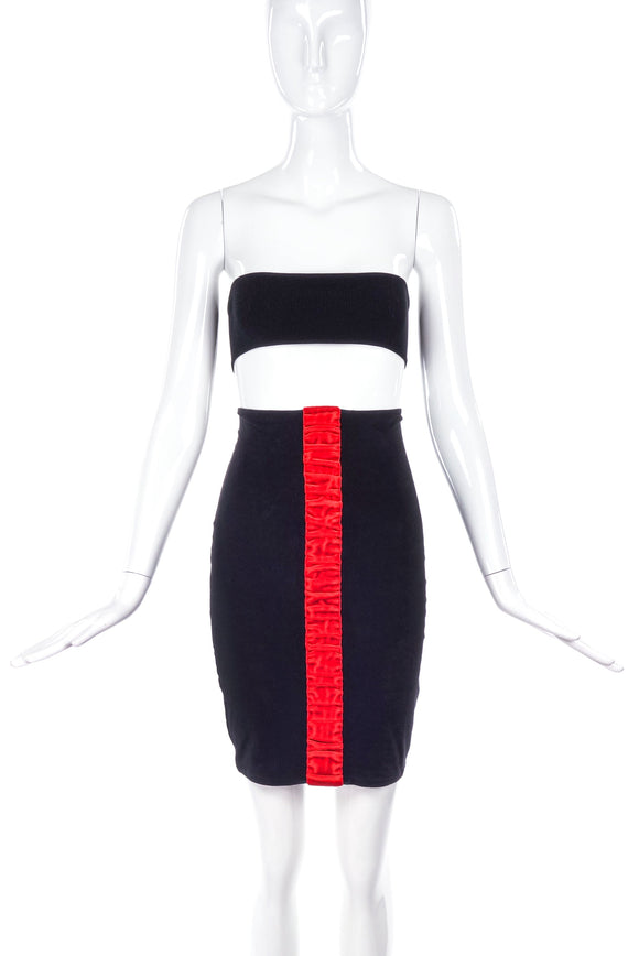 Junior Gaultier Cotton Stretch with Red Velvet Vertical - BOUTIQUE PURCHASE PRICE