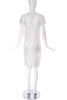 Christopher Kane White Organza Dress with Lace Appliqués and Latex Tape Strips