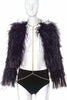 Vintage Black Feather Jacket shown with Roberto Cavalli Body Chain Harness #