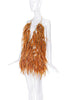 Courrèges Body Chain Top with Orange Feathers