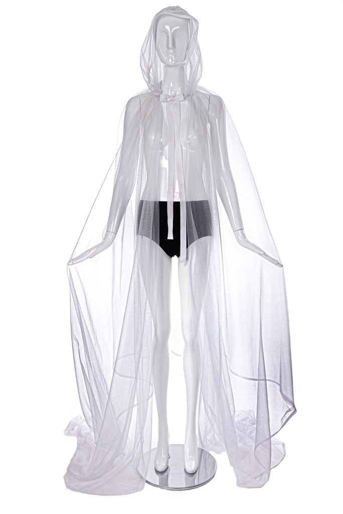 White Tulle "Garden of Eden" Hooded Cape