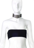Lanvin Dedale Silver Crystal Art Deco Choker Necklace Runway Spring Summer 2013