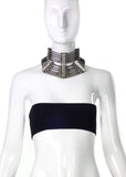 Lanvin Dedale Silver Crystal Art Deco Choker Necklace Runway Spring Summer 2013