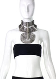 Lanvin Dedale Silver Crystal Art Deco Choker Necklace Runway Spring Summer 2013