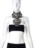 Lanvin Dedale Silver Crystal Art Deco Choker Necklace Runway Spring Summer 2013