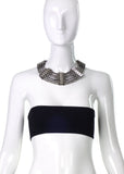 Lanvin Dedale Silver Crystal Art Deco Collar Necklace Runway Spring Summer 2013