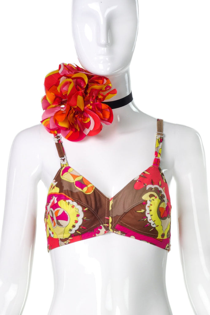 Emilio Pucci Classic Geometric Print Bra with M&S Smallberg Couture Silk 60's Psychedelic Print Flower