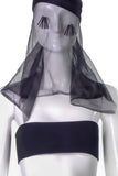 Vintage Black "Madeline Ashton" Veil with Bead Details