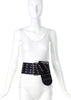 Vintage Oversized Black Leather with Silver Grommet Detail "Berlin" Belt