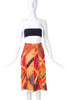 Fendi Geometric Print Pleated Silk A-line Skirt - BOUTIQUE PURCHASE PRICE