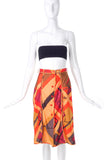 Fendi Geometric Print Pleated Silk A-line Skirt - BOUTIQUE PURCHASE PRICE