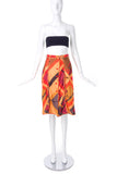 Fendi Geometric Print Pleated Silk A-line Skirt - BOUTIQUE PURCHASE PRICE