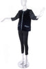 Jean Louis Scherrer Black Velvet and Satin Jacket with Black Beaded Lace Sleeves - BOUTIQUE PURCHASE PRICE