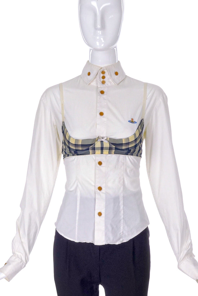 Vivienne Westwood Tartan Bra and Button-Up Blouse