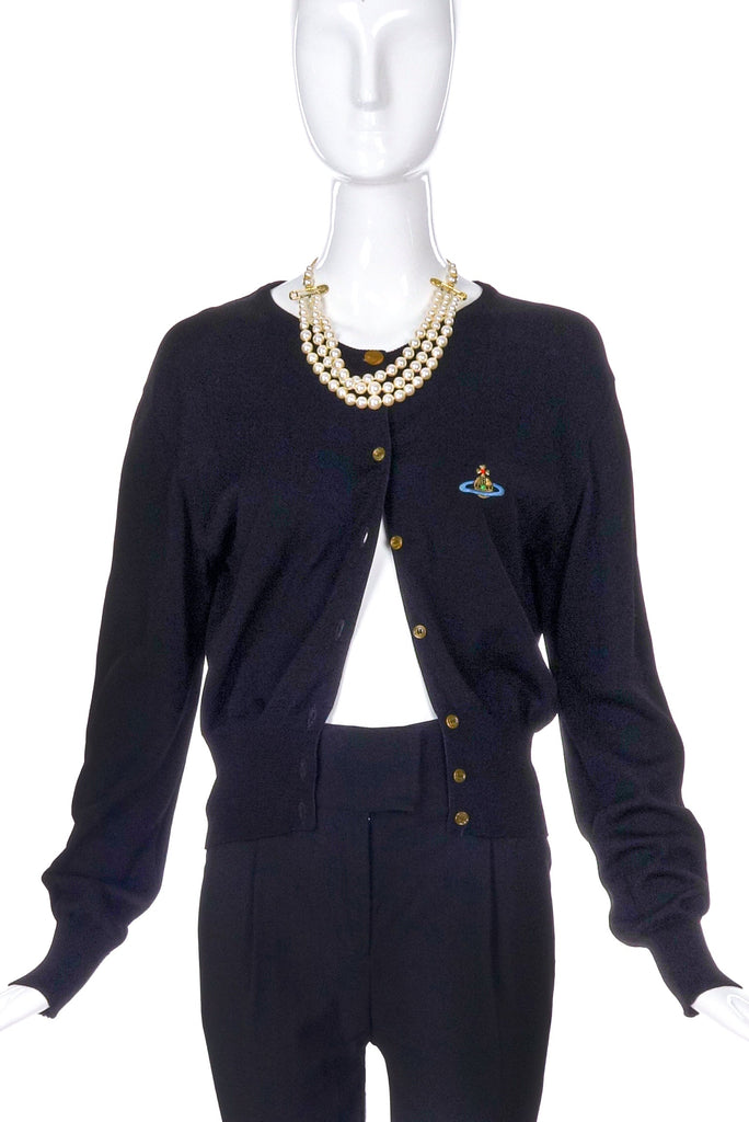 Vivienne Westwood Black Cardigan with Orb Logo