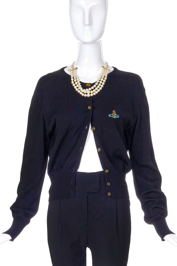 Vivienne Westwood Black Cardigan with Orb Logo