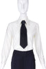 Vintage Trak White 1970's Penny Round Shirt and Wide Black Satin Kipper Tie