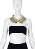 Roberto Cavalli Ivory Enamel, Gold and Crystal Flamingo Statement Neckpiece Resort2013