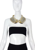 Roberto Cavalli Ivory Enamel, Gold and Crystal Flamingo Statement Neckpiece Resort2013