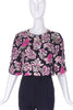 Emanuel Ungaro Floral Print Crop Top with Crystal Stud Details