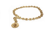 Yves Saint Laurent Gold Medallion Belt with Seashell Detail - BOUTIQUE PURCHASE PRICE