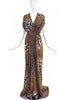 Yves Saint Laurent by Tom Ford Leopard Cheetah Print Silk Caftan Gown Dress