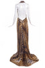 Yves Saint Laurent by Tom Ford Leopard Cheetah Print Silk Caftan Gown Dress
