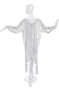 Faith Connection White Lace Silk Oversized Nightgown Dress