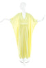 Vintage Pale Lemon Yellow Caftan Kaftan Dress