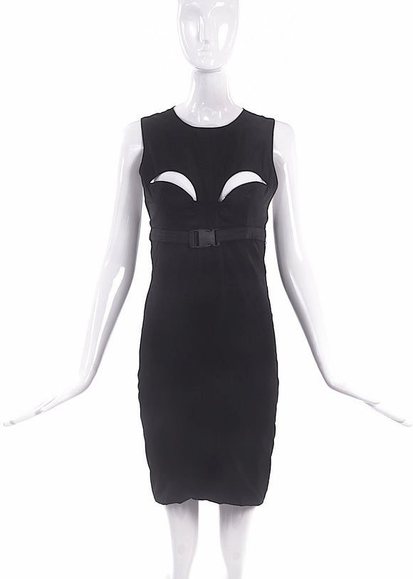 Marius Schwab Black Nylon Cut Out Dress