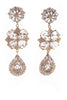 Yves Saint Laurent Gold Diamond Crystal Clover Chandelier Earrings
