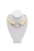 Vintage Gold Giant Square Crystal Diamond Necklace Choker