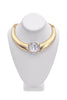 Vintage Gold Giant Square Crystal Diamond Necklace Choker