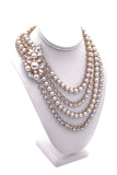 Dolce & Gabbana Diamond and Pearl Gold Multi-Strand Necklace